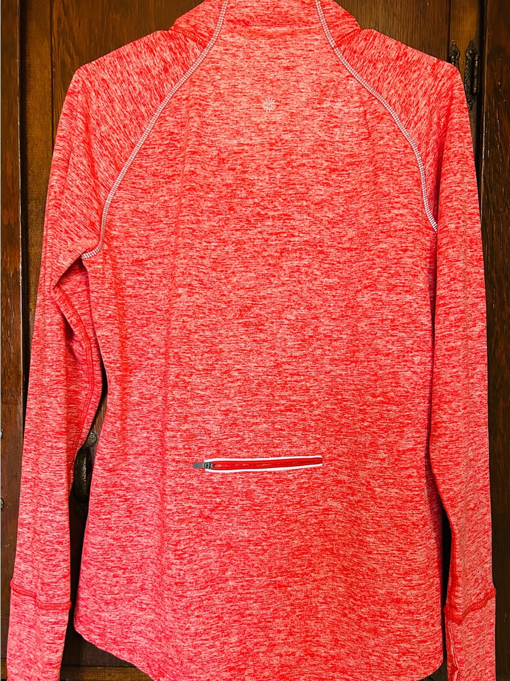 Tangerine Women’s Quarter-Zip workout Performance Top, with zipper in the back - Picture 4 of 9